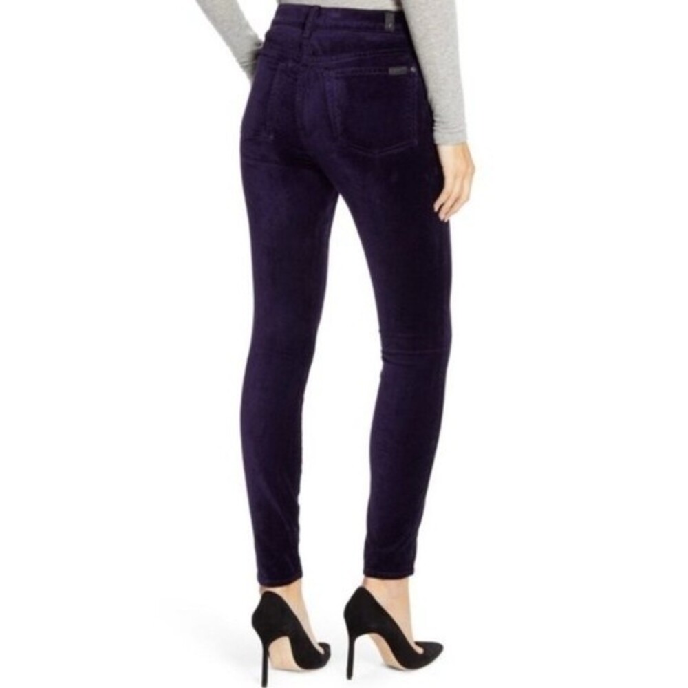 7FAM High Waist Velveteen Super Skinny Ankle Pants